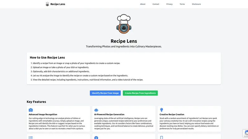 Recipe Lens