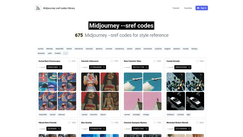 Midjourney Sref Codes Library