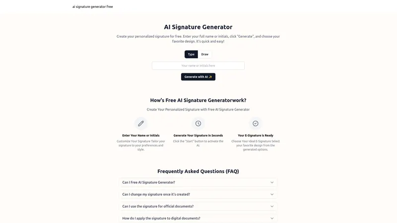 Free AI Signature Generator