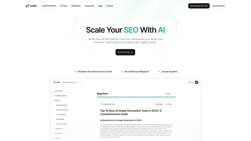 Leap AI SEO Platform