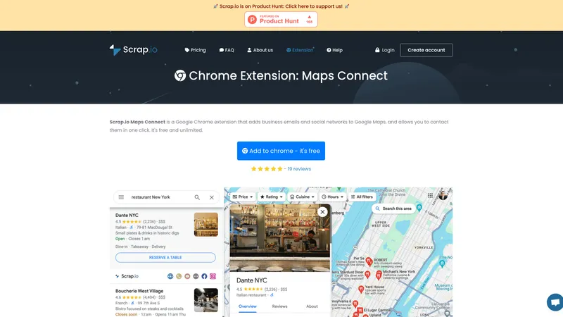 Scrap.io | Chrome Extension: Maps Connect