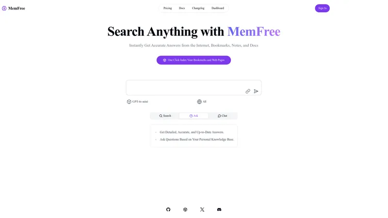 MemFree - Hybrid AI Search