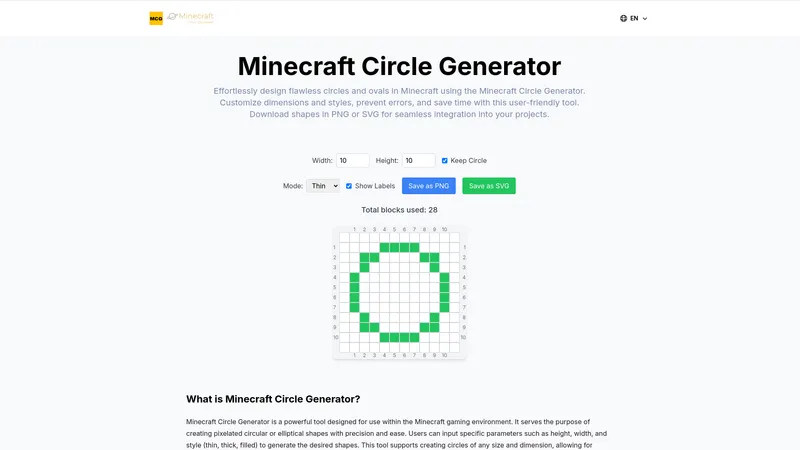 Minecraft Circle Generator